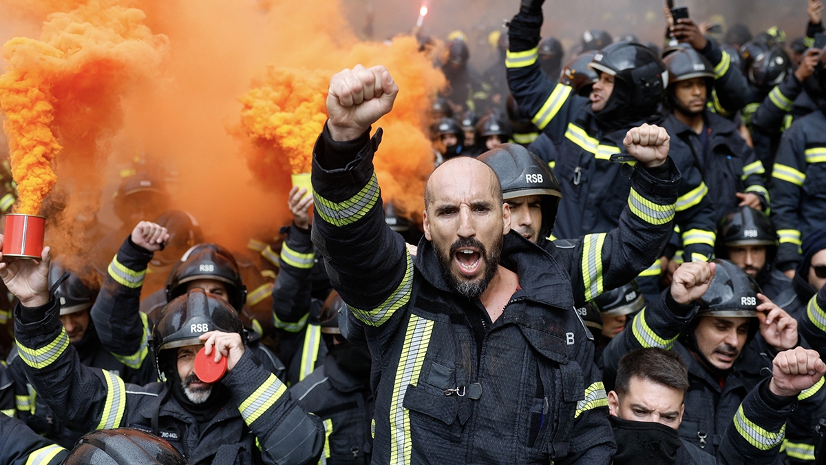 Firefighters' demonstration in Lisbon