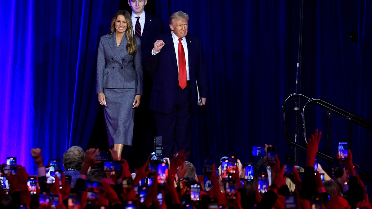 Republican presidential candidate Trump reacts to elections results